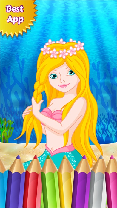 mermaidprincesscolorbookdrawingtopaintcoloringgameforkids