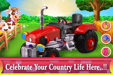 First Family Holiday at the Virtual Farm - Fruit & vegetables fast Tractor harvesting Real animals baby games screenshot 2
