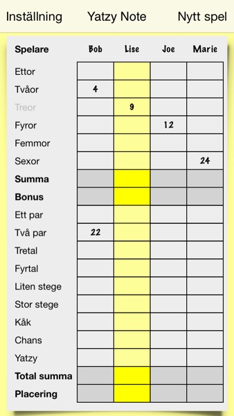 【图】Yatzy Note FREE(截图1)