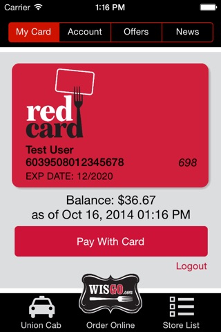 Red Card Meal Plan - Madison screenshot 2