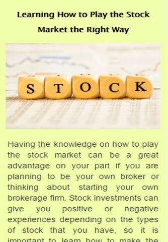 How To Play The Stock Market screenshot 2