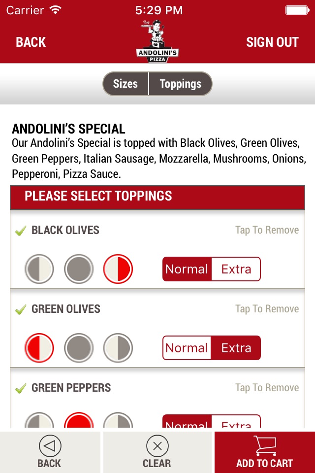 Andolini's Pizza screenshot 4