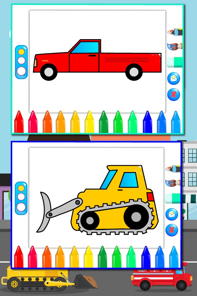 Trucks Connect the Dots and Coloring Book for Kids Lite screenshot 3