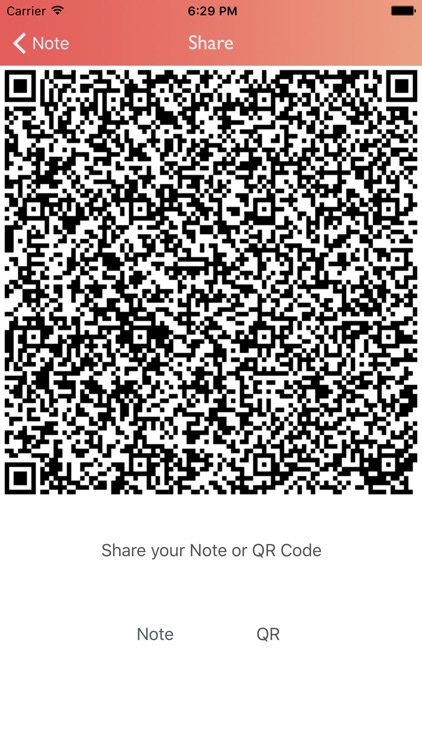 QR Notes, share notes using QR codes