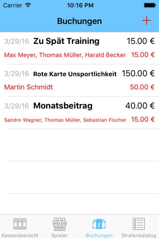 Mannschaftskasse screenshot 3