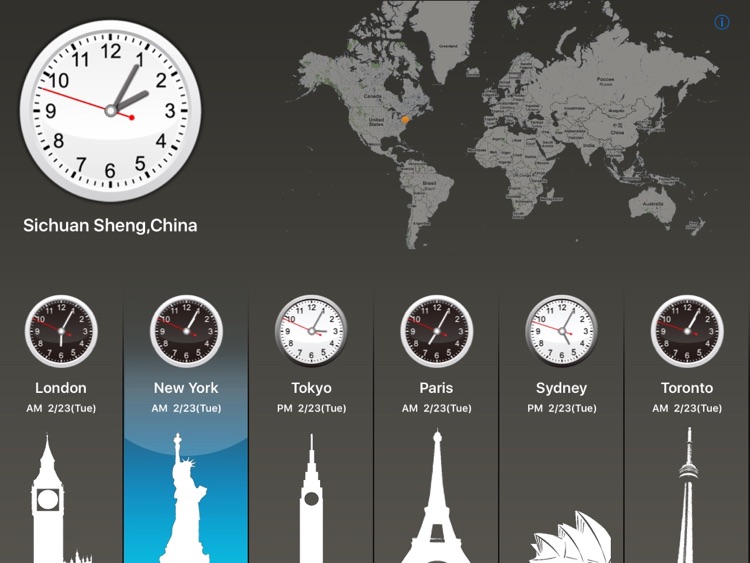 Global Clock for iPad by ThumbSoft