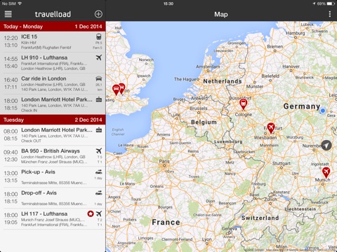 travelload HD Dein Reiseplan screenshot 2