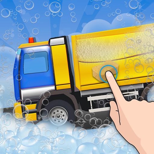 Garbage Truck Wash Salon : Cleanup Messy Trucks After Waste Collection Icon