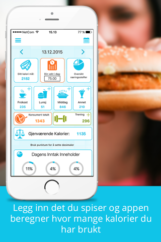 Slankis - Kaloriteller og slanke app. Gå ned i vekt nå. screenshot 2