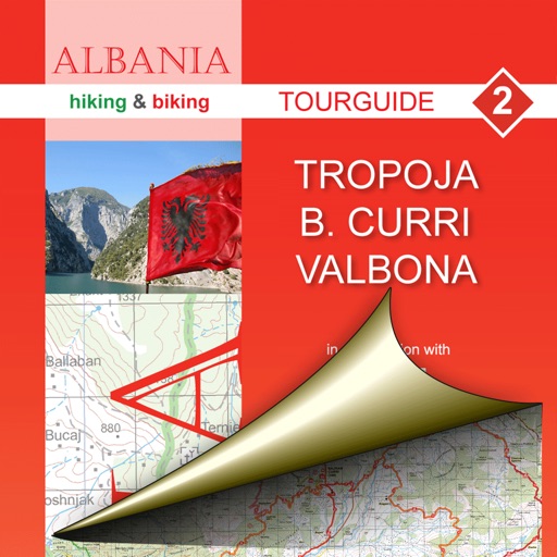 Tropojë, Bajram Curri, Valbona. Tourist map.