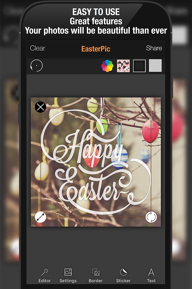 EasterPic Happy Easter Photo Editing - Add artwork, text and sticker over picture. Hand picked & hi-res design elements screenshot 3
