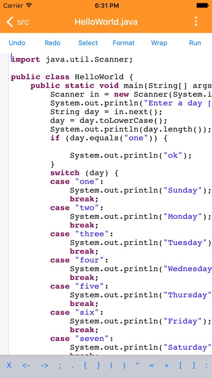 Mobile IDE for Java