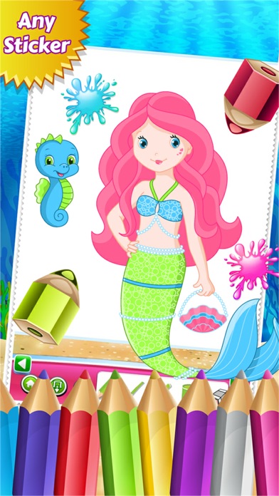 How to cancel & delete Mermaid Princess Colorbook Drawing to Paint Coloring Game for Kids from iphone & ipad 4