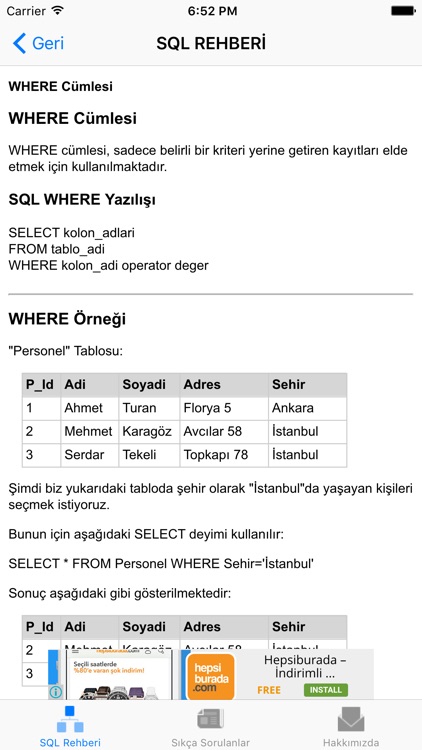 SQL Rehberi