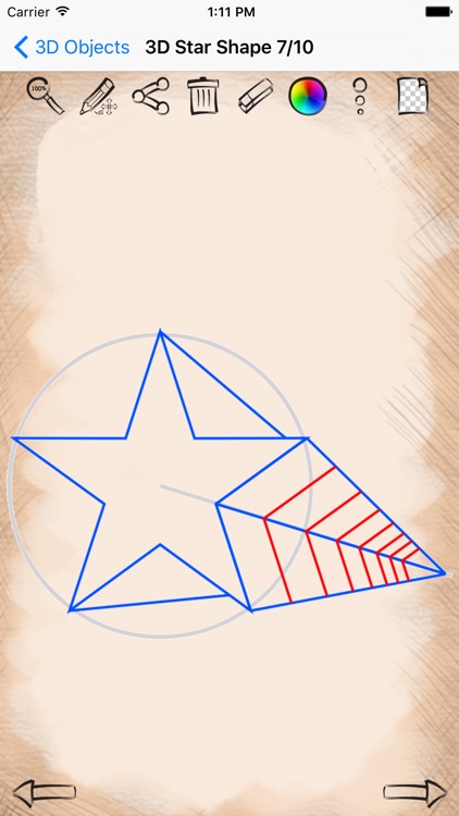 3d star shape doodle outline for colouring Vector Image