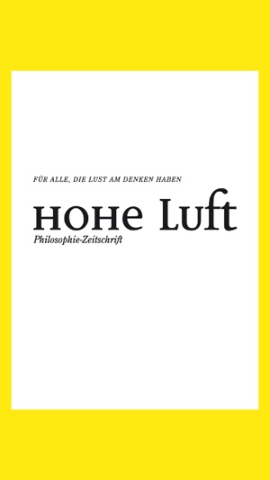 HOHE LUFT Philosophie-Zeitschrift