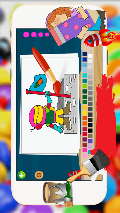 How to cancel & delete Outer Space Coloring Book -  Astronaut Alien Spacecraft Draw & Paint Pages Learning Games For Kids from iphone & ipad 4