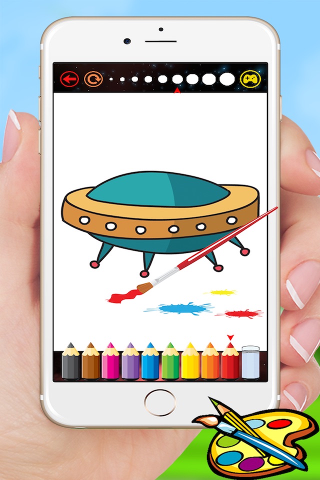 Rockets & Spaceships Coloring - Drawing for kids free games screenshot 3