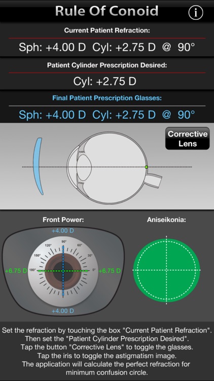 Rule Of Conoid - Simulate the "circle of least confusion" on prescription eyeglasses.