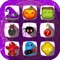 The items in this matching game are skulls, pumpkins, witch hats, vampire, black spider, ghost, and poisoned apples