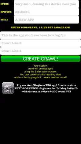 Game screenshot STAR WORDZ Crawl Creator Create & Share Crawling Wars Style Text Message Title Screen by StarWordz mod apk