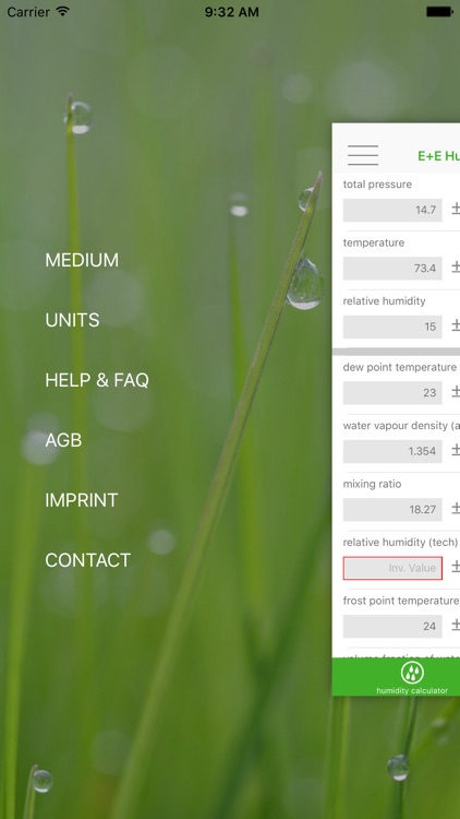 E+E Humidity Calculator