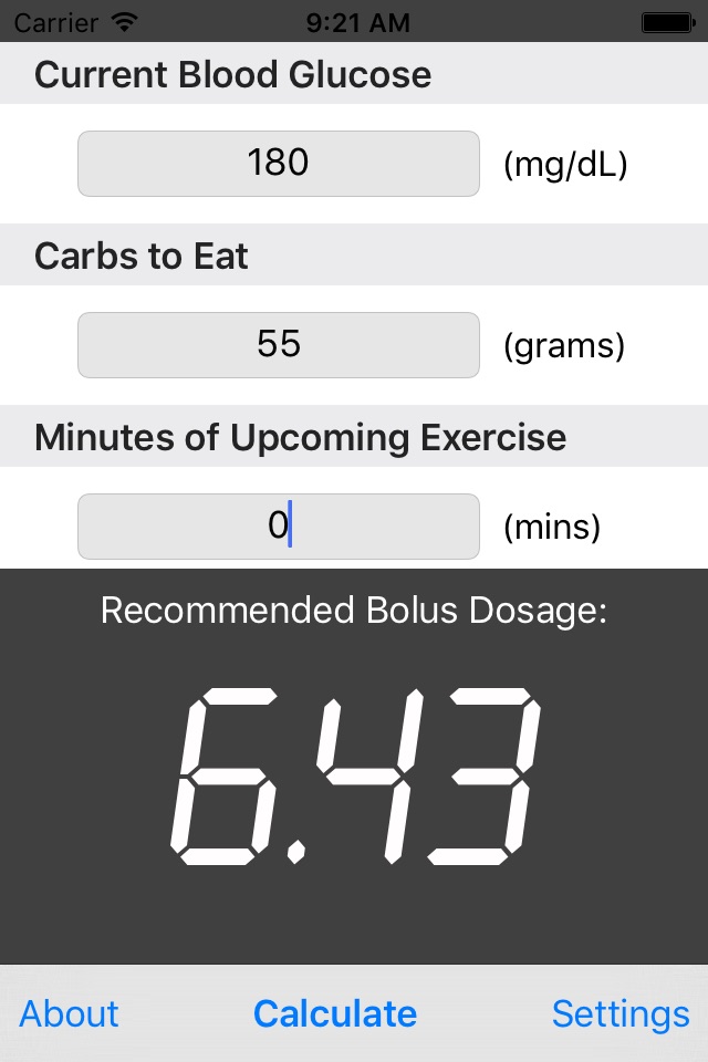 iBolusCalc - Diabetes Blood Glucose Helper screenshot 3