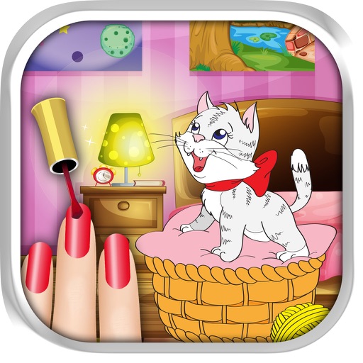 Funny Kitty Nail Art Makeup Baby Design Salon Icon