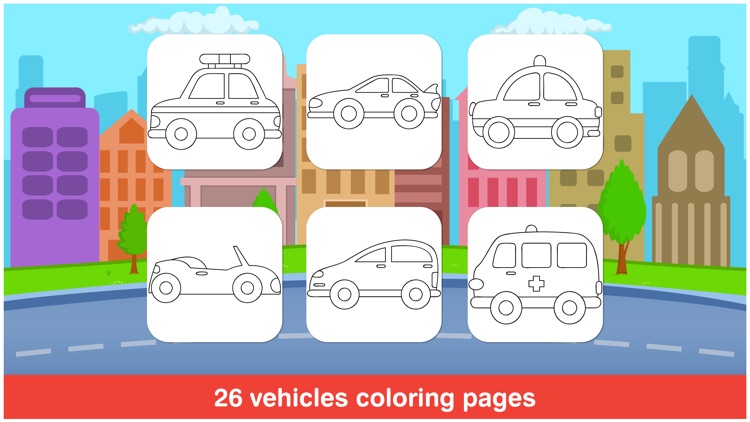 Cars Colorbook Free : Coloring book of super cars, ambulance, SUV, taxi and other vehicles for kids and preschoolers screenshot-3