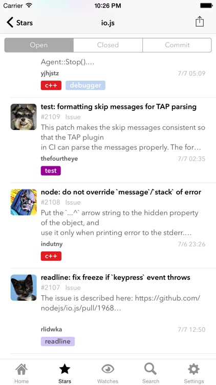 Repository Stream for GitHub