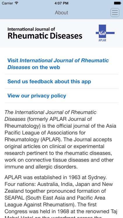 International Journal of Rheumatic Diseases