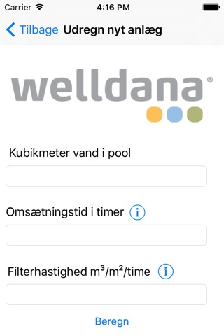 Welldana Filter-Pumpeberegner screenshot 2