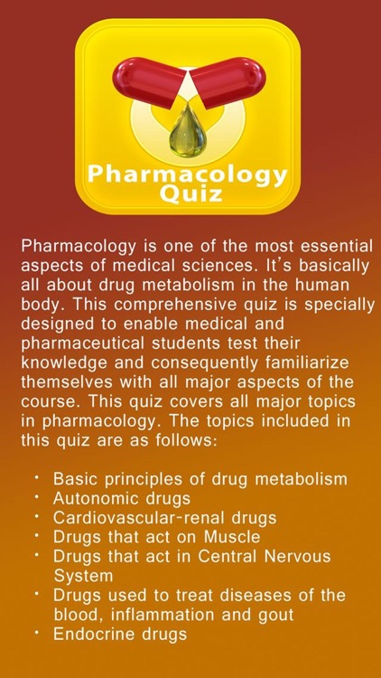 Pharmacology Quiz, Science of Drugs