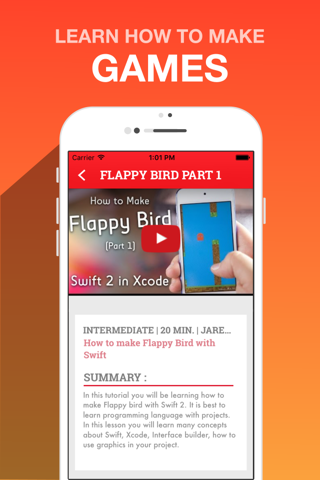 Video Tutorials For Swift Programming Language - Learn How to Code Apps & Games screenshot 2
