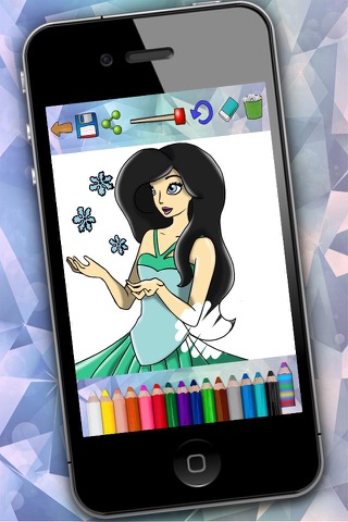 Paint magic ice princesses – coloring book for girls screenshot 2