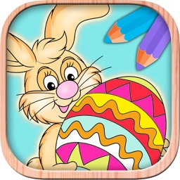 Color Easter eggs - Paint bunnies coloring game for kids