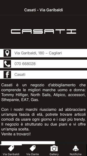 Casati - negozio di abbigliamento - Cagl