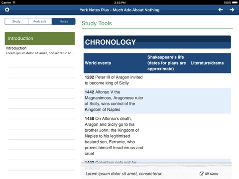 Much Ado About Nothing York Notes Advanced for iPad screenshot 4