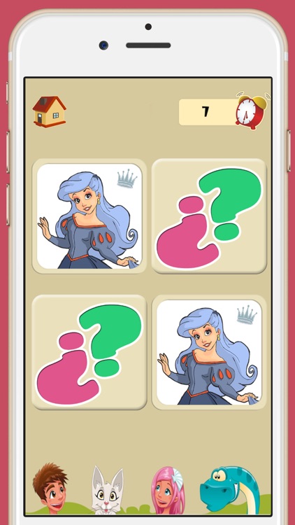 Memory game princesses: learning game of brian training for girls and boys