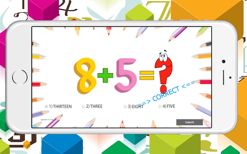 123  Addition Number Basic Arithmetic Operation - Math Games For First Graders screenshot 3