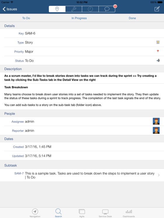 JIRA Connect for iPad