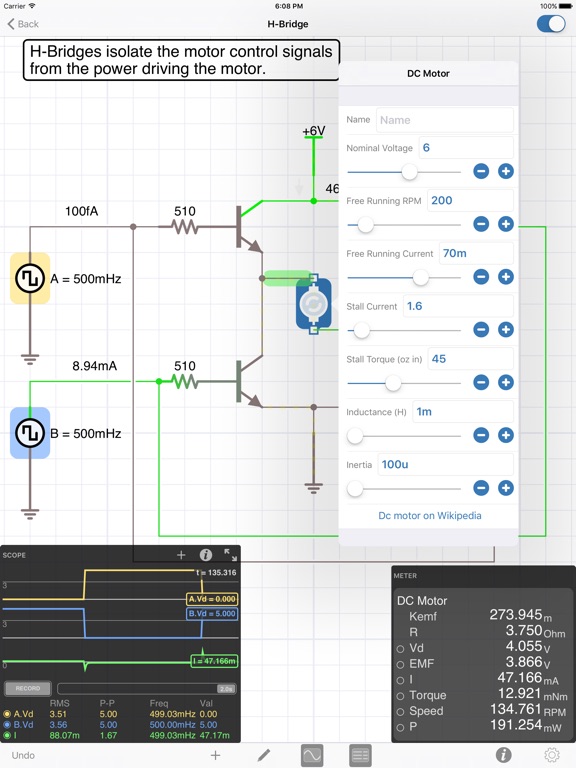 icircuit app op amp 8 pins