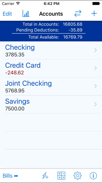iCheckBalance: Checkbook & Bills Tracker