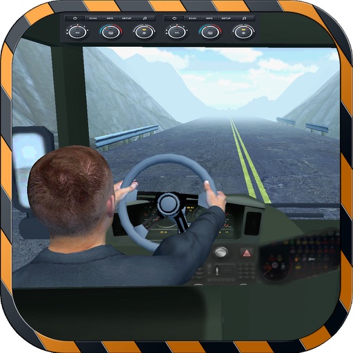 Mountain Bus Driving Simulator Cockpit View - Dodge the traffic on a dangerous highway Icon