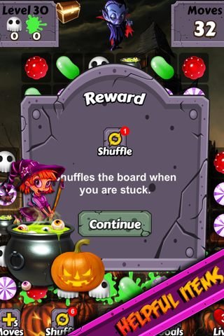 Halloween Candy World Adventure - Pop the gummy drop & match yummy treats to collect skull gems screenshot 4