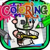 Coloring Book : Painting Pictures on Chibi Minecraft Cartoon for Pro