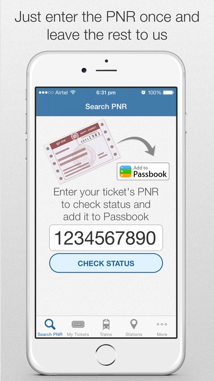 Rail Pass™ - IRCTC PNR status enquiry. Add Indian Railway train ticket to Passbook using RailPass. screenshot-3