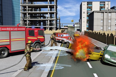 FireFighter truck driver real hero emergency parking screenshot 4