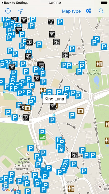 Leisuremap Poland, Camping, Golf, Swimming, Car parks, and more