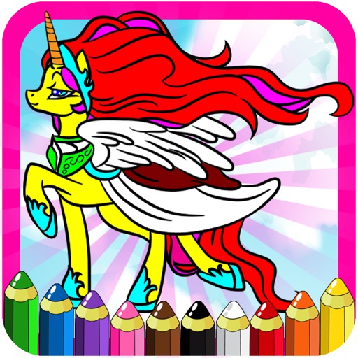 Pony Coloring Books Kids Games - Drawing Painting Little Unicorn For Preschool Toddler iOS App